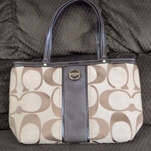Coach Tan and Brown Signature Tote